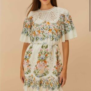 FARM Rio Floral Embroidered Mini Dress